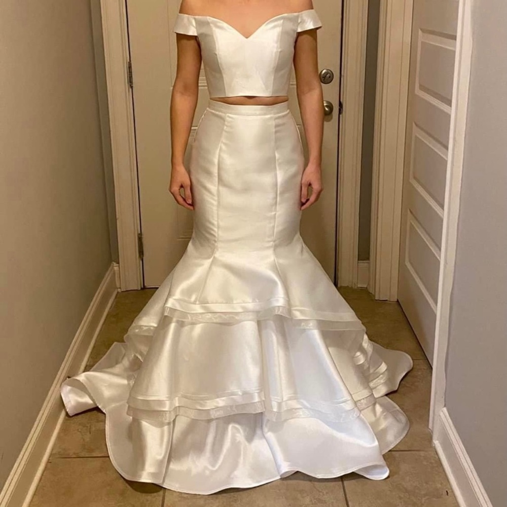 White Two-piece Gown: Jovani size 0